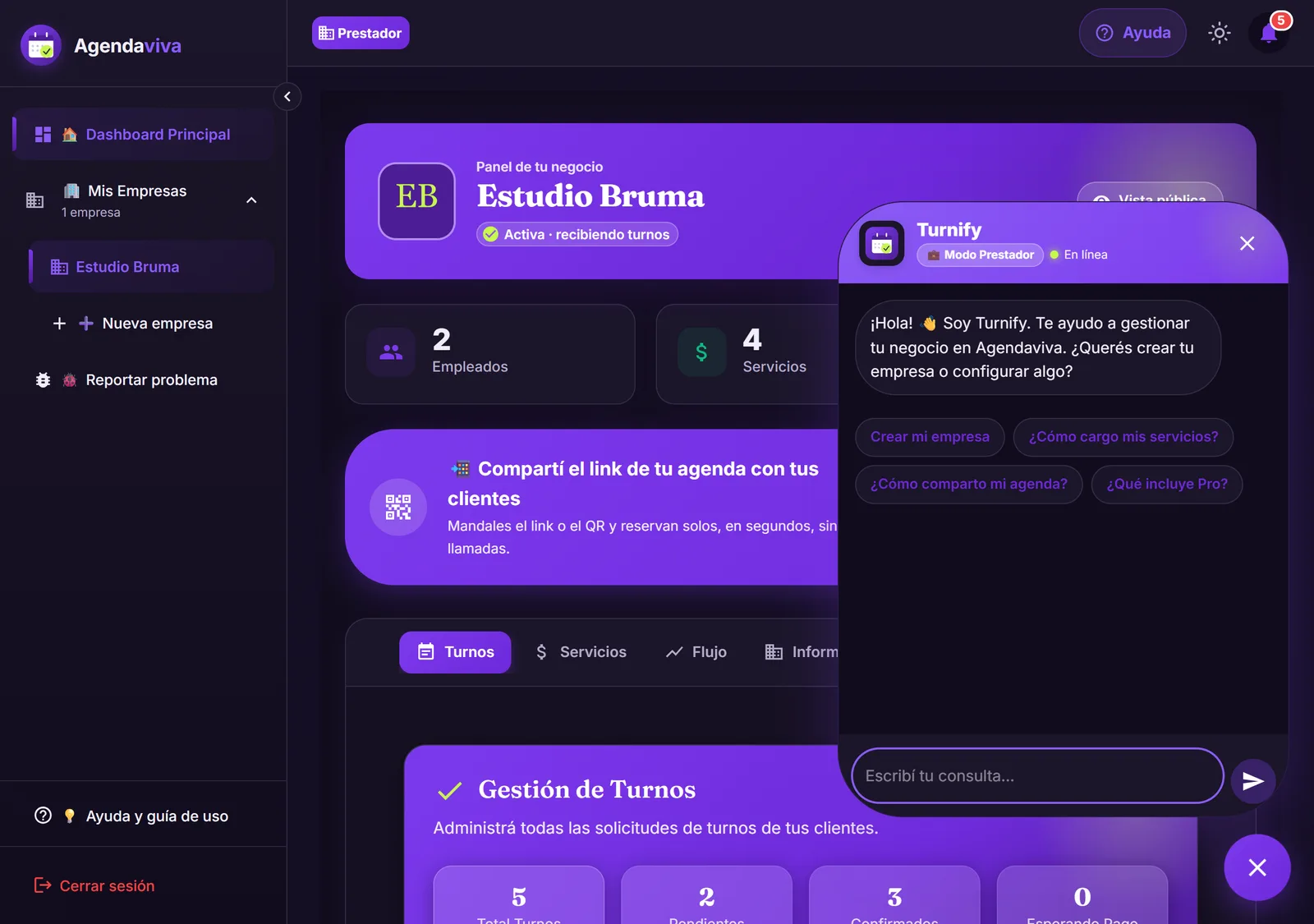 Turnify, tu asistente: Preguntale cómo hacer algo
